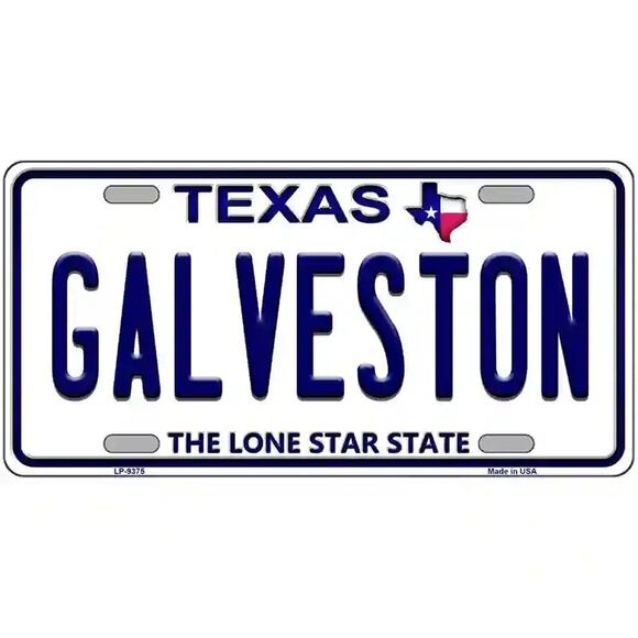 Galveston Texas Metal License Plate Texas Auto Truck Sign New TX - Picture 2 of 3